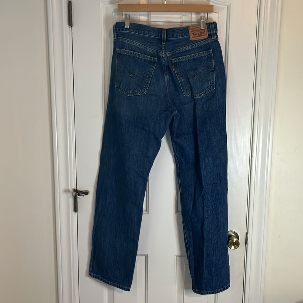 Levis | Low Pro Straight Denim Jeans Size 29/8 Midwash Distressed Knees 90s Y2k - Picture 8 of 11